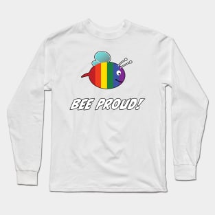 Fun Pride Shirt with Bee in LGBT Rainbow Design Long Sleeve T-Shirt